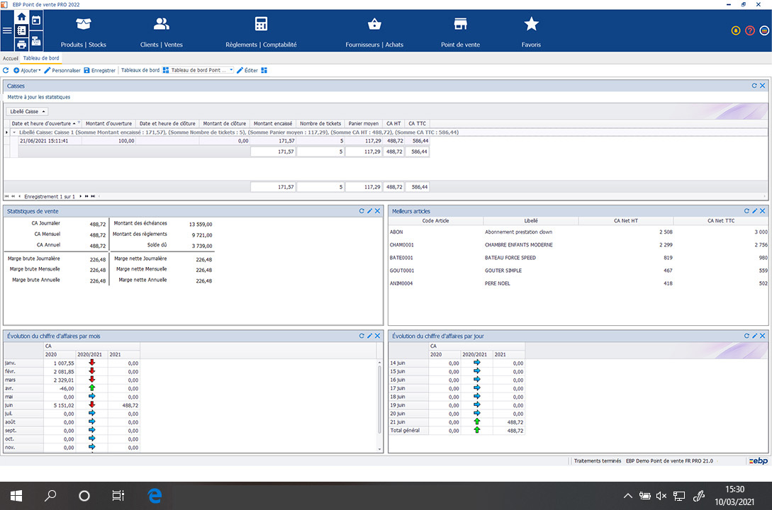 screenshot of EBP Point de Vente Pro